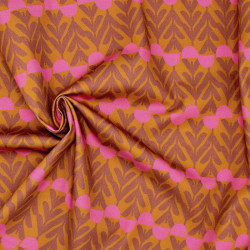 Sergé de coton imprimé - orange brûlé